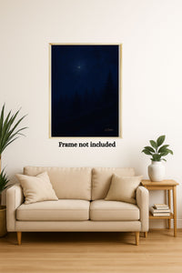 Majestic Mountain 69- Midnight Mist on the mountain Canvas Art