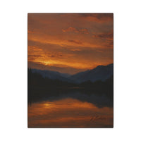 Majestic Mountain 4 - Twilight Over the Silent Lake Canvas Art