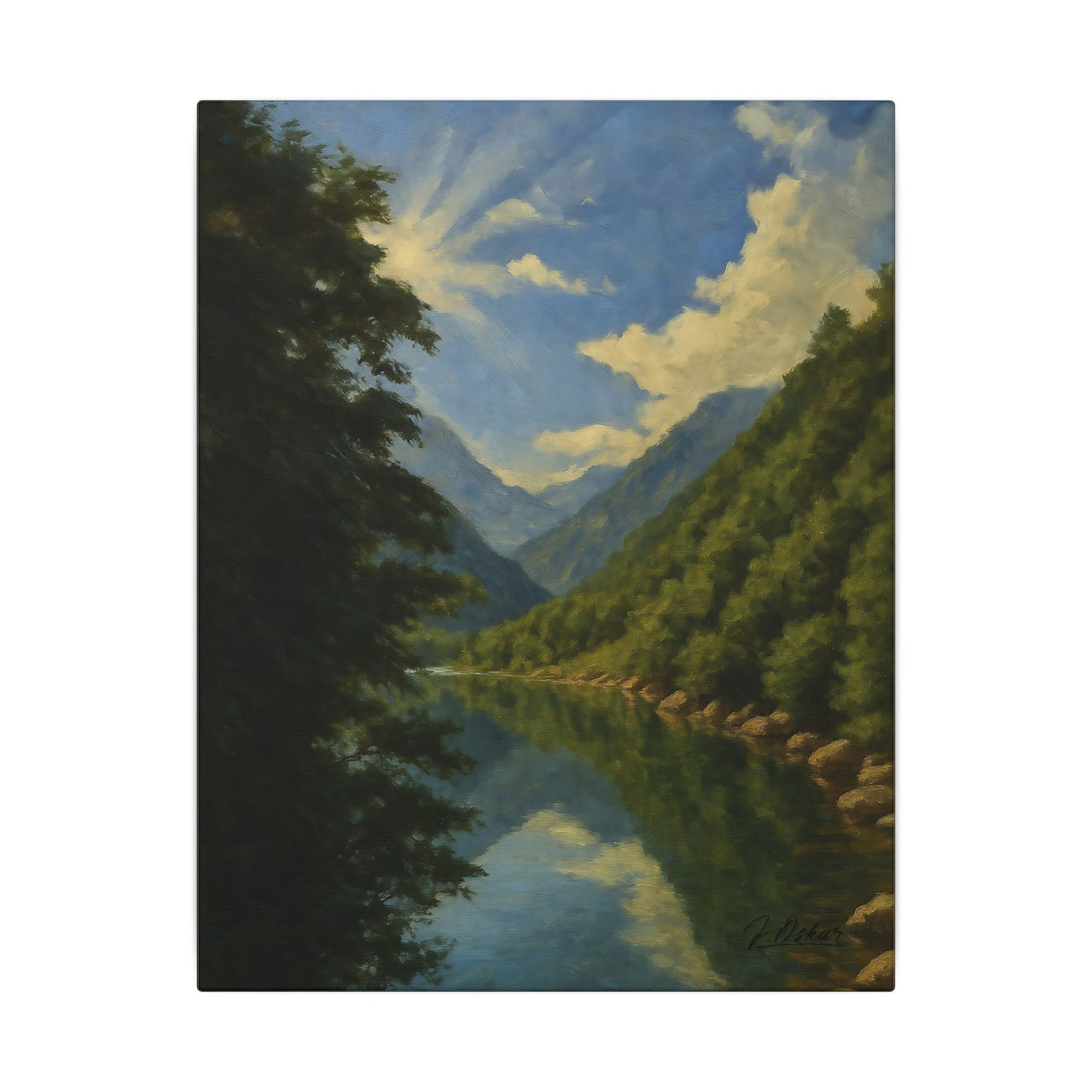 Majestic Mountain 20 - Unlit Valley Approach Canvas Art