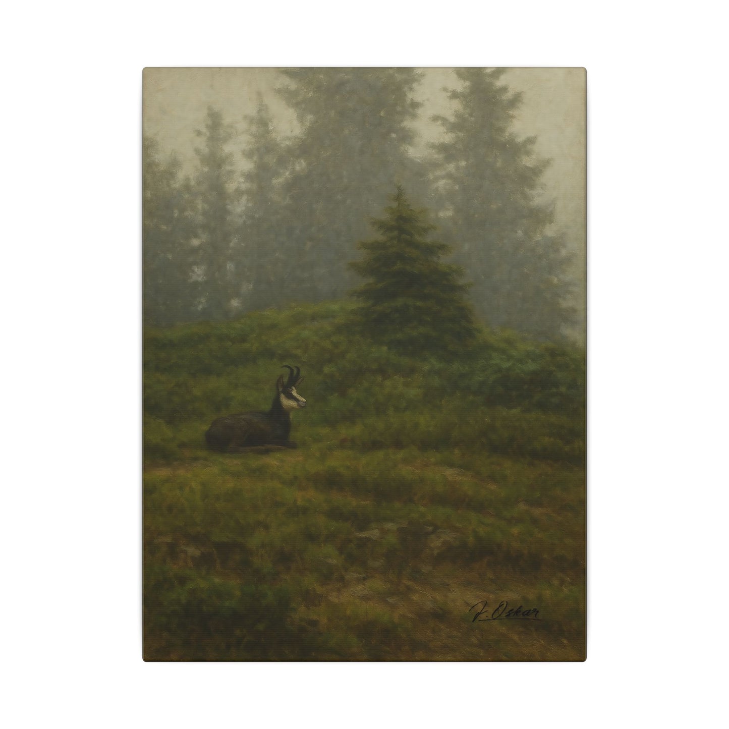 Majestic Mountain 39 - A misty slope Canvas Art