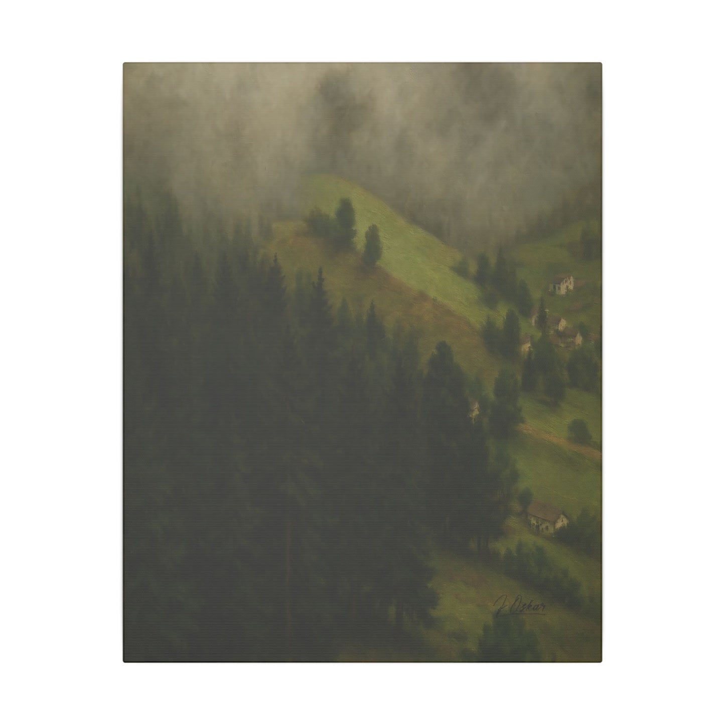 Majestic Mountain 38 - Mist Over the Hillside Canvas Art
