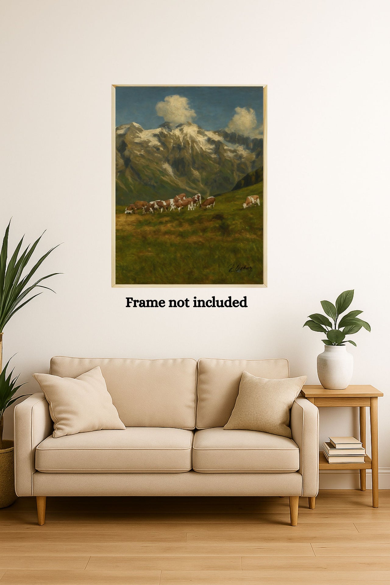 Majestic Mountain 82 - Cattle on the Meadow Canvas Art