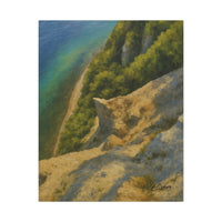 Majestic Mountain 24 - Emerald waters and a sunlit forest shoreline Canvas Art