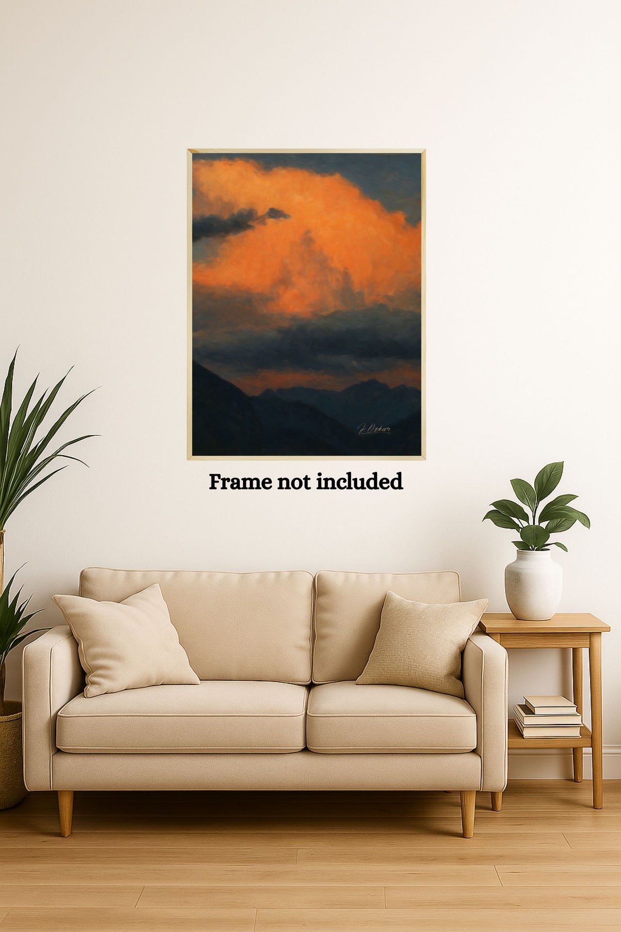 Majestic Mountain 90- Crimson Sky Before Nightfall Canvas Art