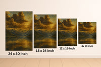 Majestic Mountain 1 - Golden Cloudscape Canvas Art