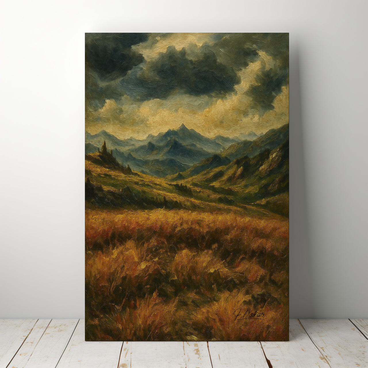 Majestic Mountain 3 - Path Through the Windswept Valley Canvas Art