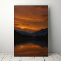 Majestic Mountain 4 - Twilight Over the Silent Lake Canvas Art