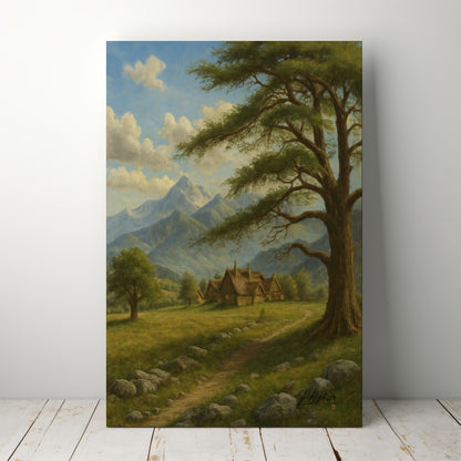 Majestic Mountain 5 - Twilight Over the Silent Lake Canvas Art