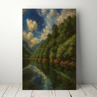 Majestic Mountain 18 - Reflections Before the Ascent Canvas Art
