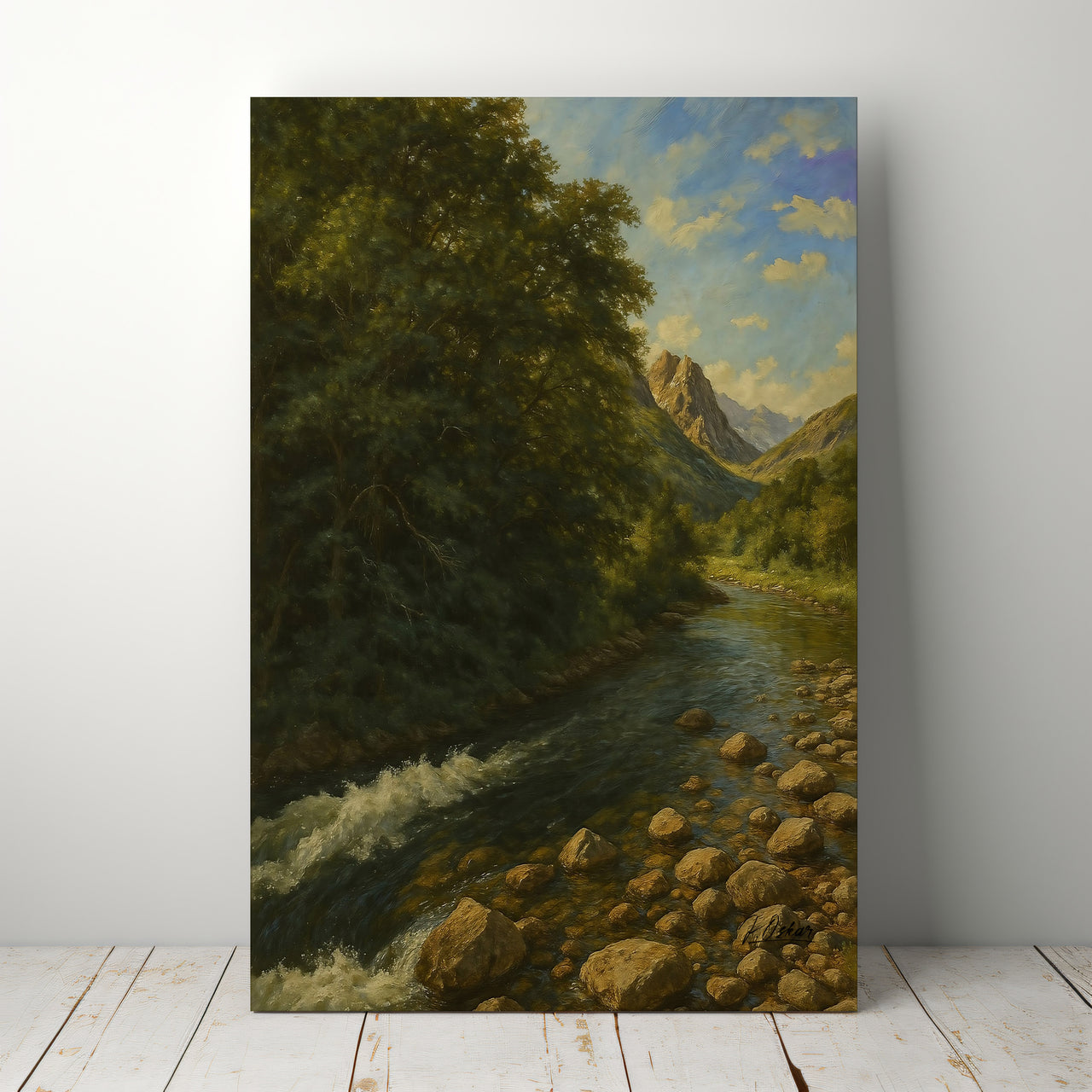 Majestic Mountain 19 - River to the Mountain Canvas Art