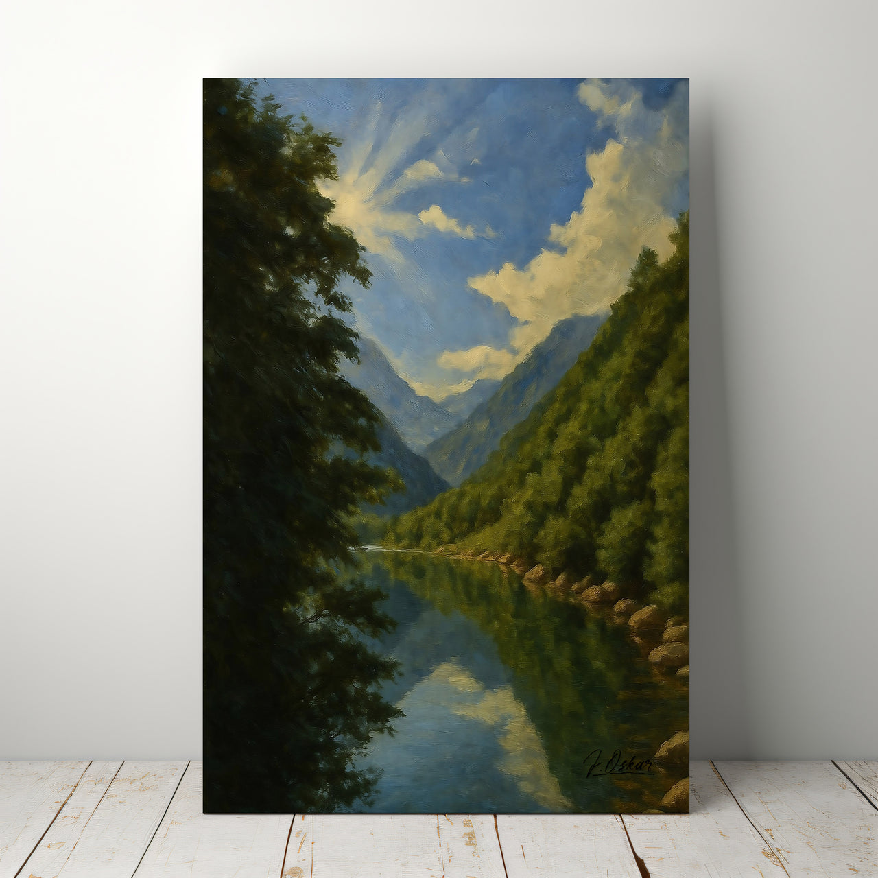 Majestic Mountain 20 - Unlit Valley Approach Canvas Art