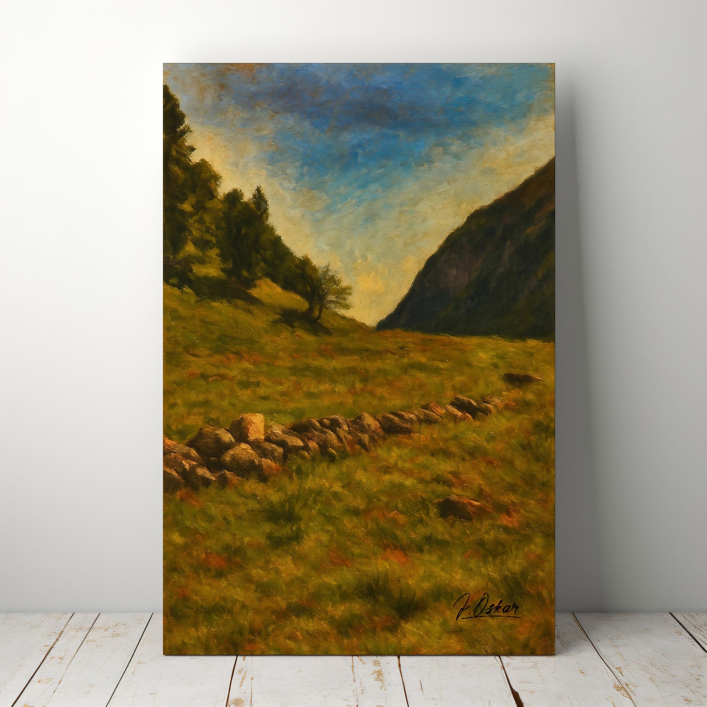 Majestic Mountain 29 - Stone Line of Memory Canvas Art