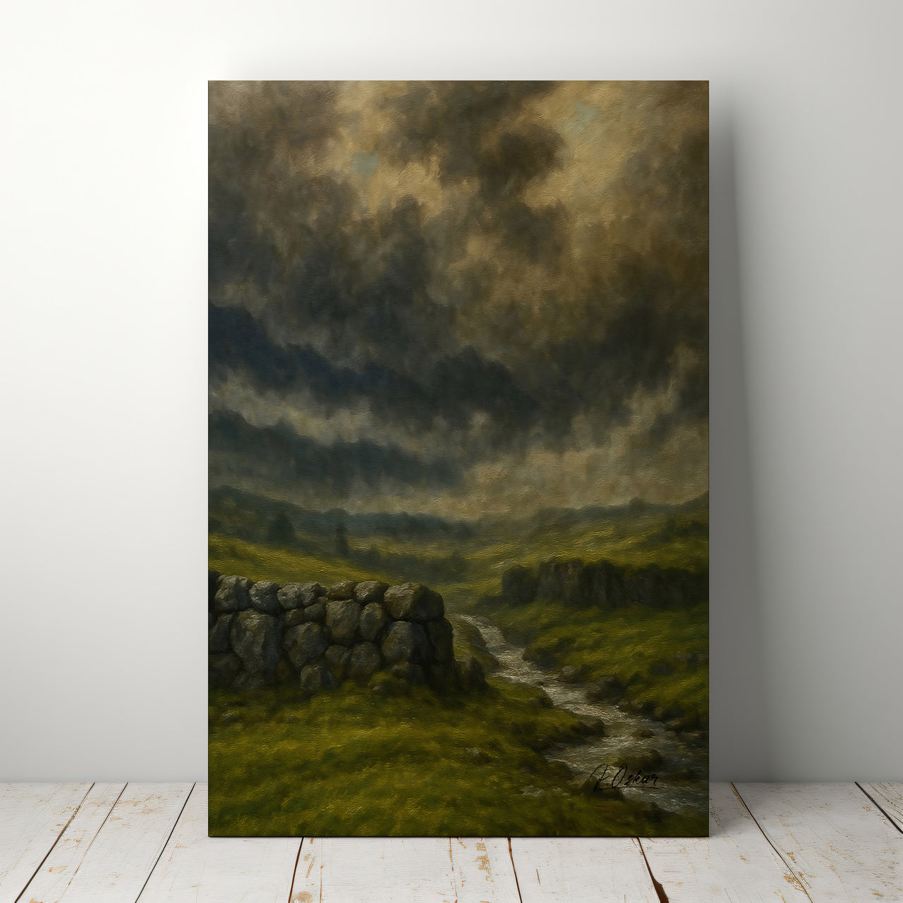Majestic Mountain 34 - Storm Over the Highland Stream Canvas Art