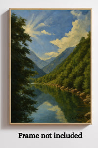 Majestic Mountain 20 - Unlit Valley Approach Canvas Art