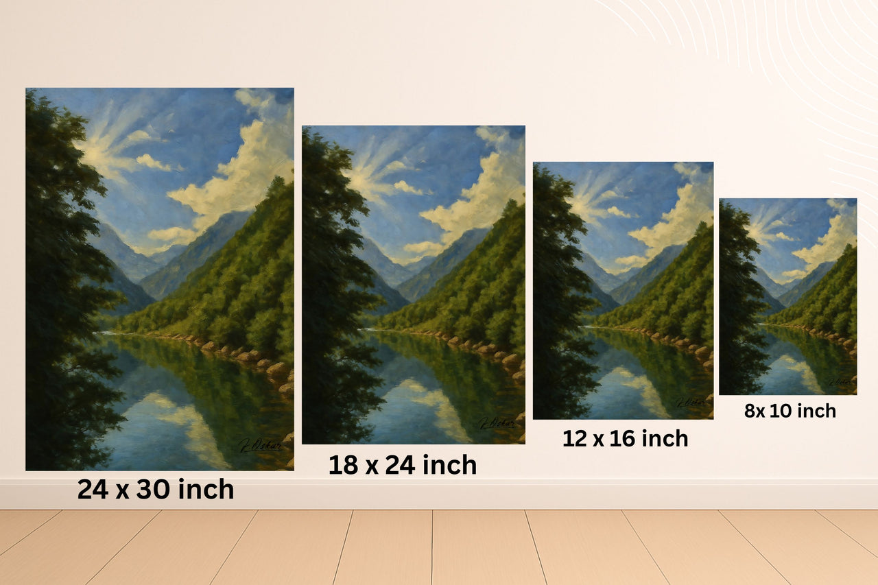 Majestic Mountain 20 - Unlit Valley Approach Canvas Art