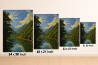Majestic Mountain 20 - Unlit Valley Approach Canvas Art