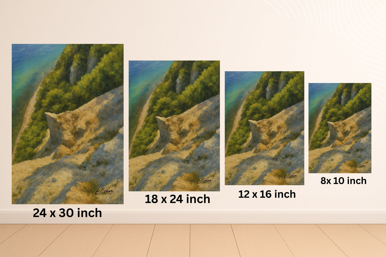 Majestic Mountain 24 - Emerald waters and a sunlit forest shoreline Canvas Art