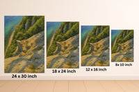 Majestic Mountain 24 - Emerald waters and a sunlit forest shoreline Canvas Art