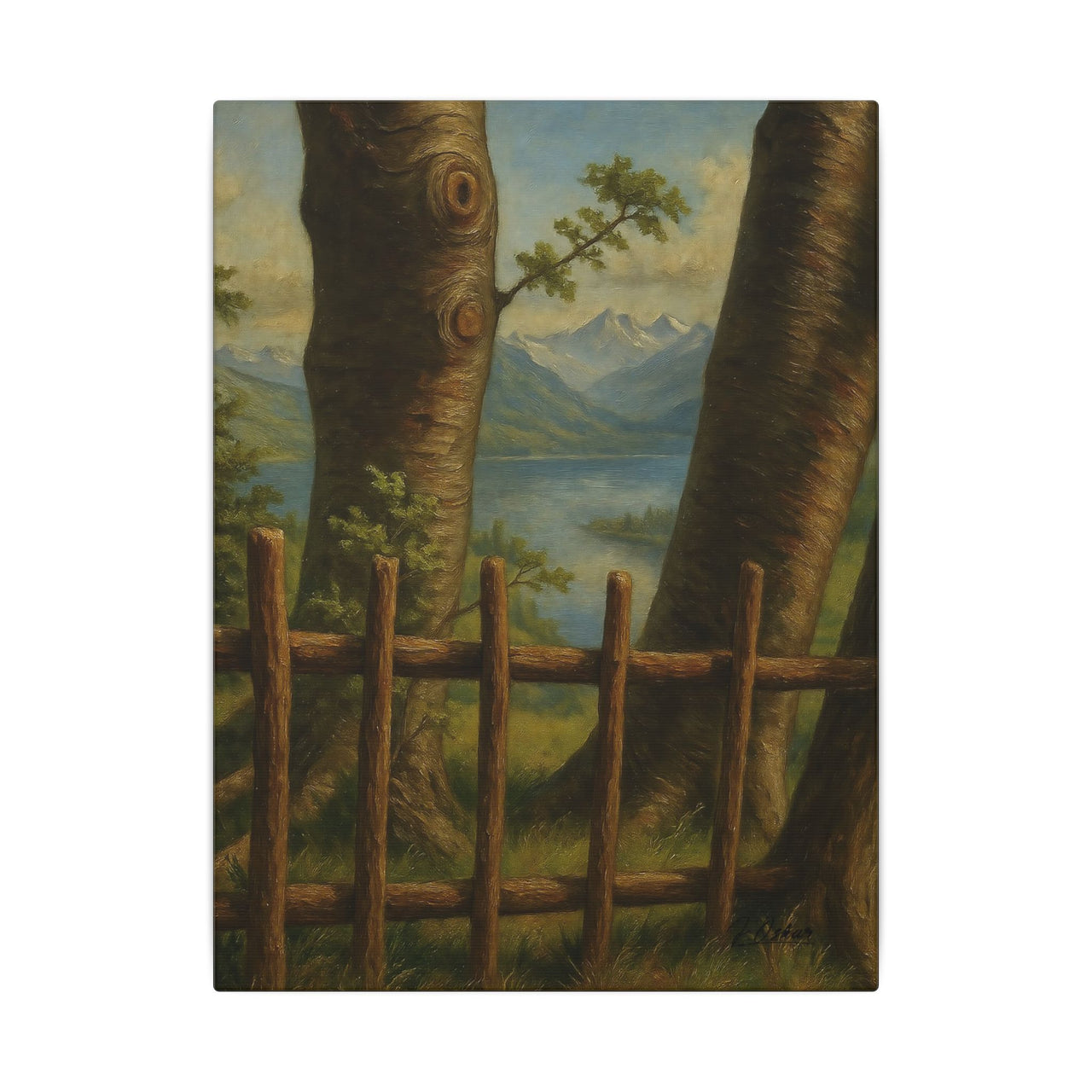 Majestic Mountain 23 - Between the Trees Canvas Art