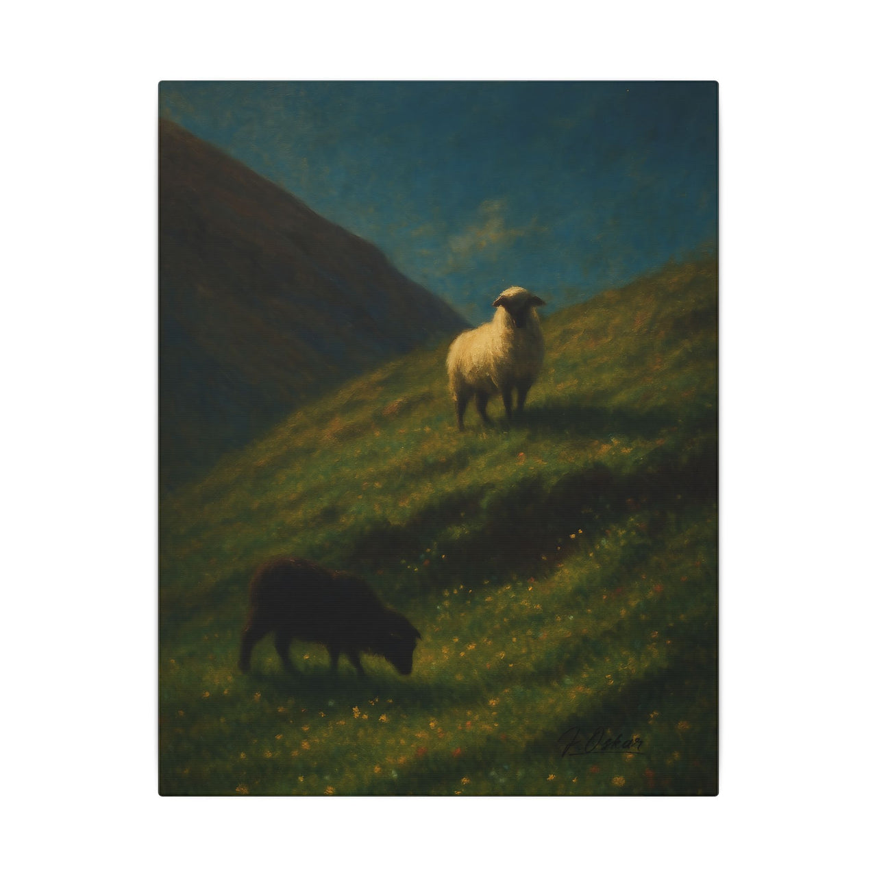Majestic Mountain 80 - Sheep on the High Slope Canvas Art