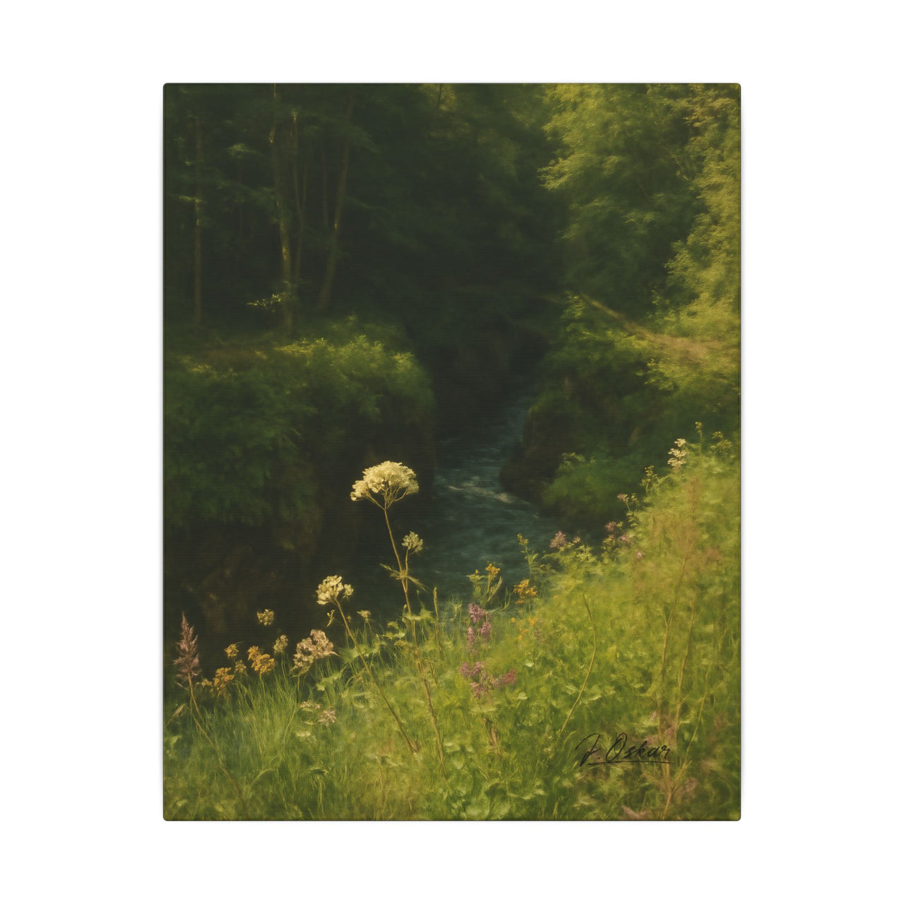 Majestic Mountain 50 - Path into the Green Gorge Canvas Art