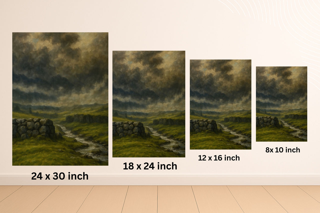 Majestic Mountain 34 - Storm Over the Highland Stream Canvas Art