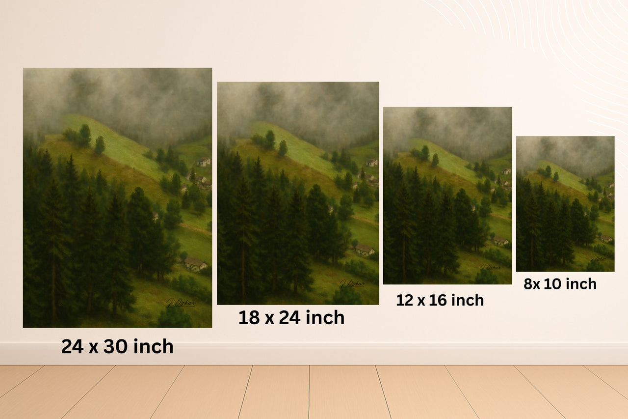 Majestic Mountain 38 - Mist Over the Hillside Canvas Art