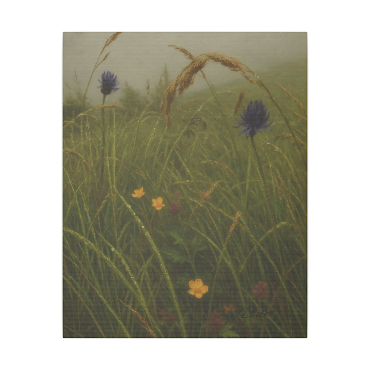 Majestic Mountain 54 - Wildflowers in the Mist Canvas Art