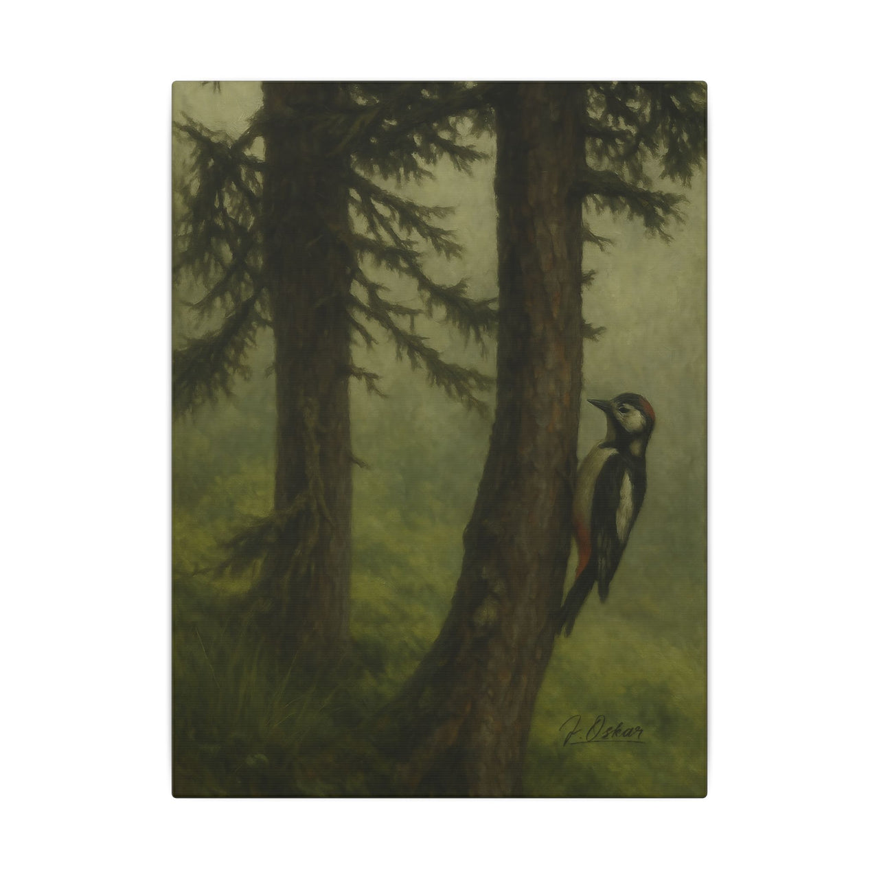 Majestic Mountain 60 - The Watchful Woodpecker Canvas Art