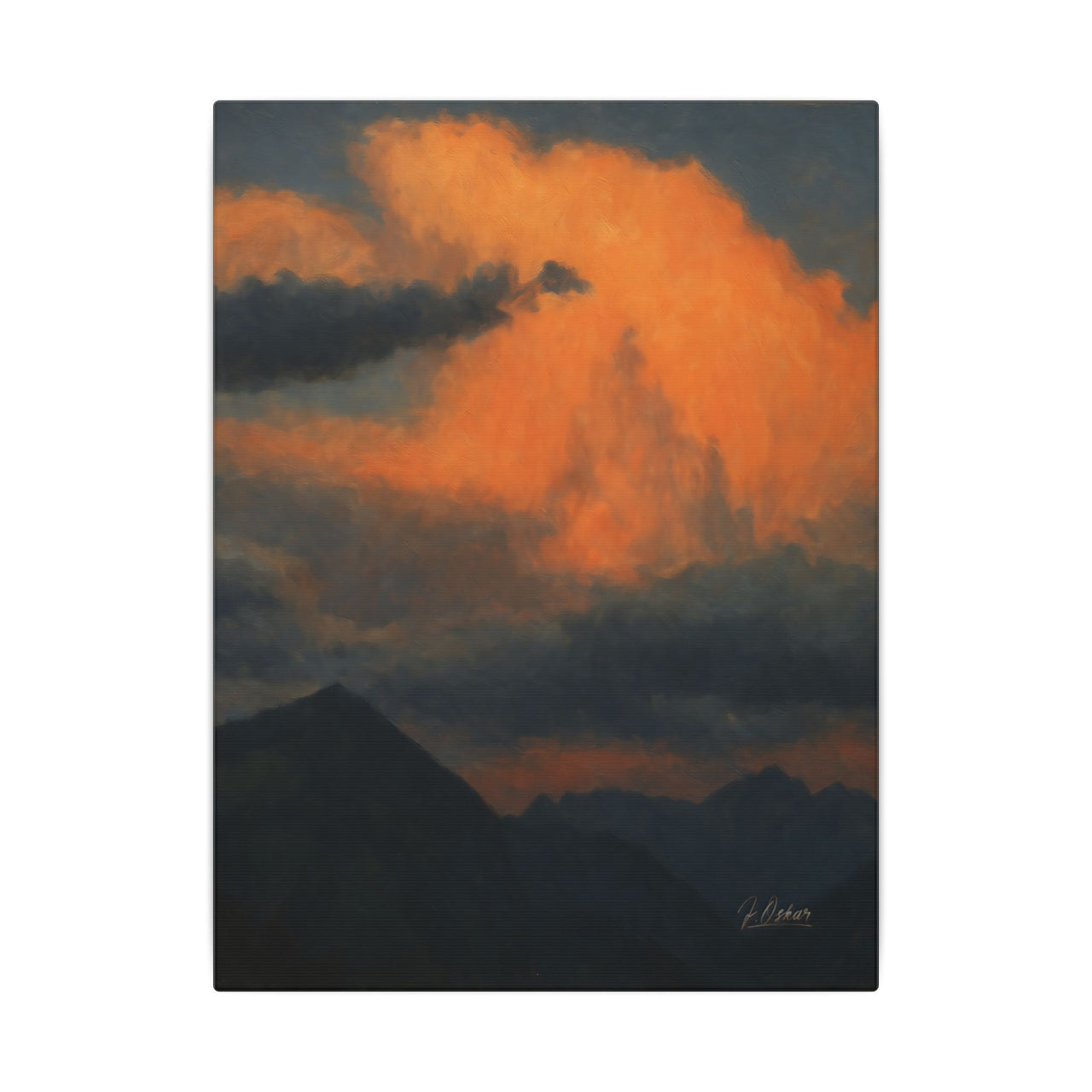 Majestic Mountain 90- Crimson Sky Before Nightfall Canvas Art