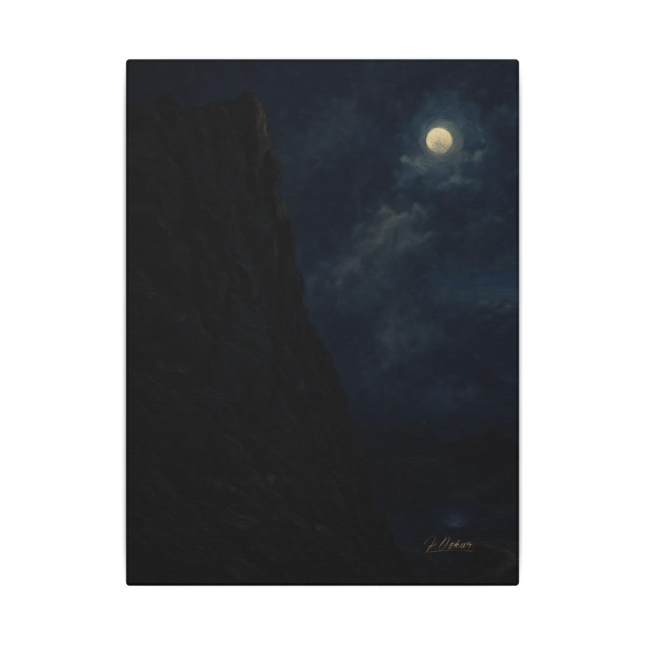 Majestic Mountain 91- Cliff Under the Moon Canvas Art