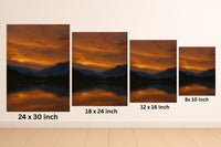 Majestic Mountain 4 - Twilight Over the Silent Lake Canvas Art