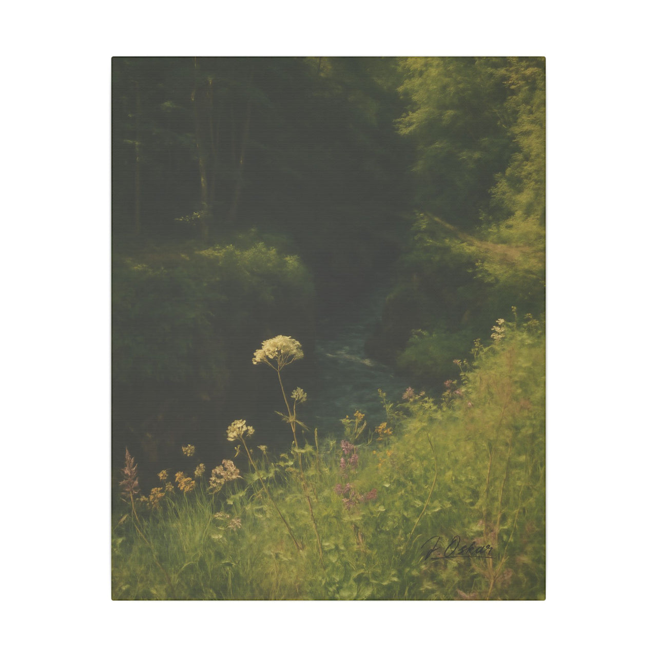 Majestic Mountain 50 - Path into the Green Gorge Canvas Art