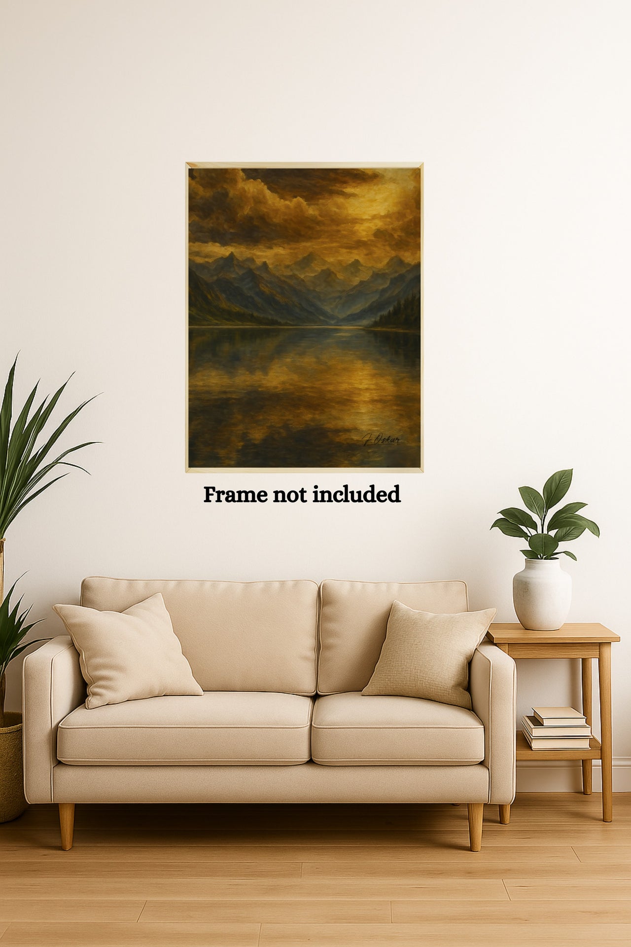 Majestic Mountain 1 - Golden Cloudscape Canvas Art
