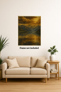 Majestic Mountain 1 - Golden Cloudscape Canvas Art