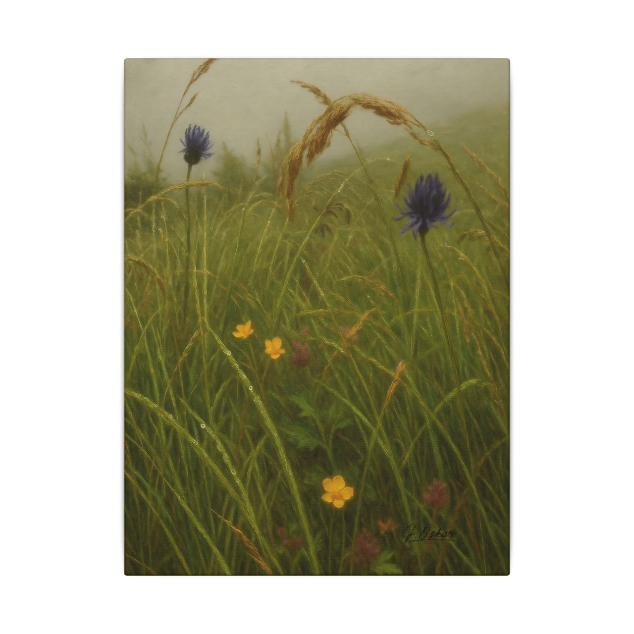 Majestic Mountain 54 - Wildflowers in the Mist Canvas Art