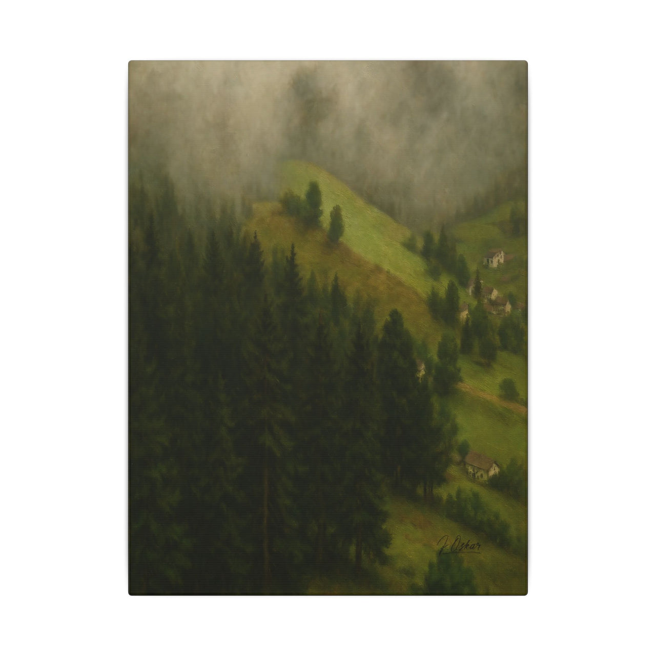 Majestic Mountain 38 - Mist Over the Hillside Canvas Art