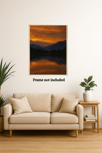 Majestic Mountain 4 - Twilight Over the Silent Lake Canvas Art