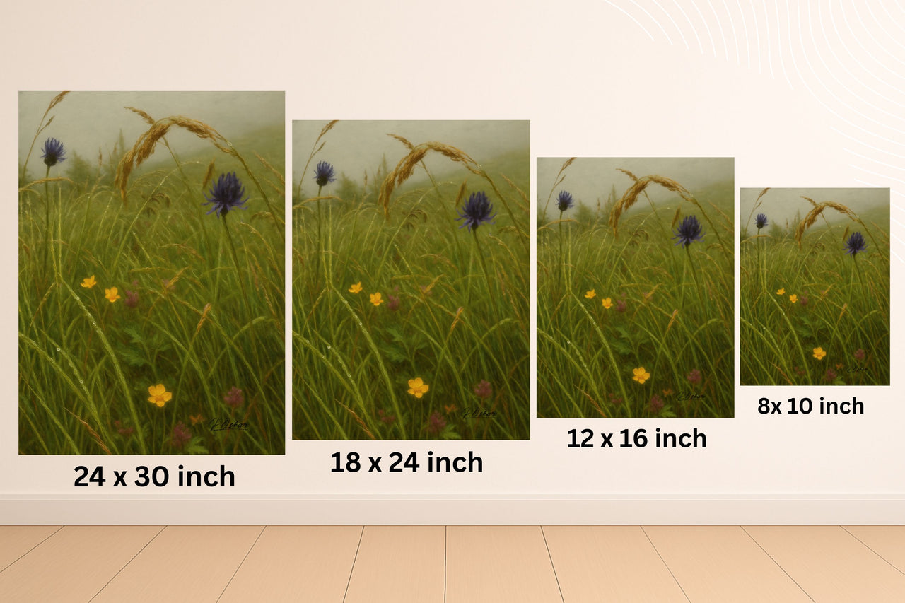 Majestic Mountain 54 - Wildflowers in the Mist Canvas Art