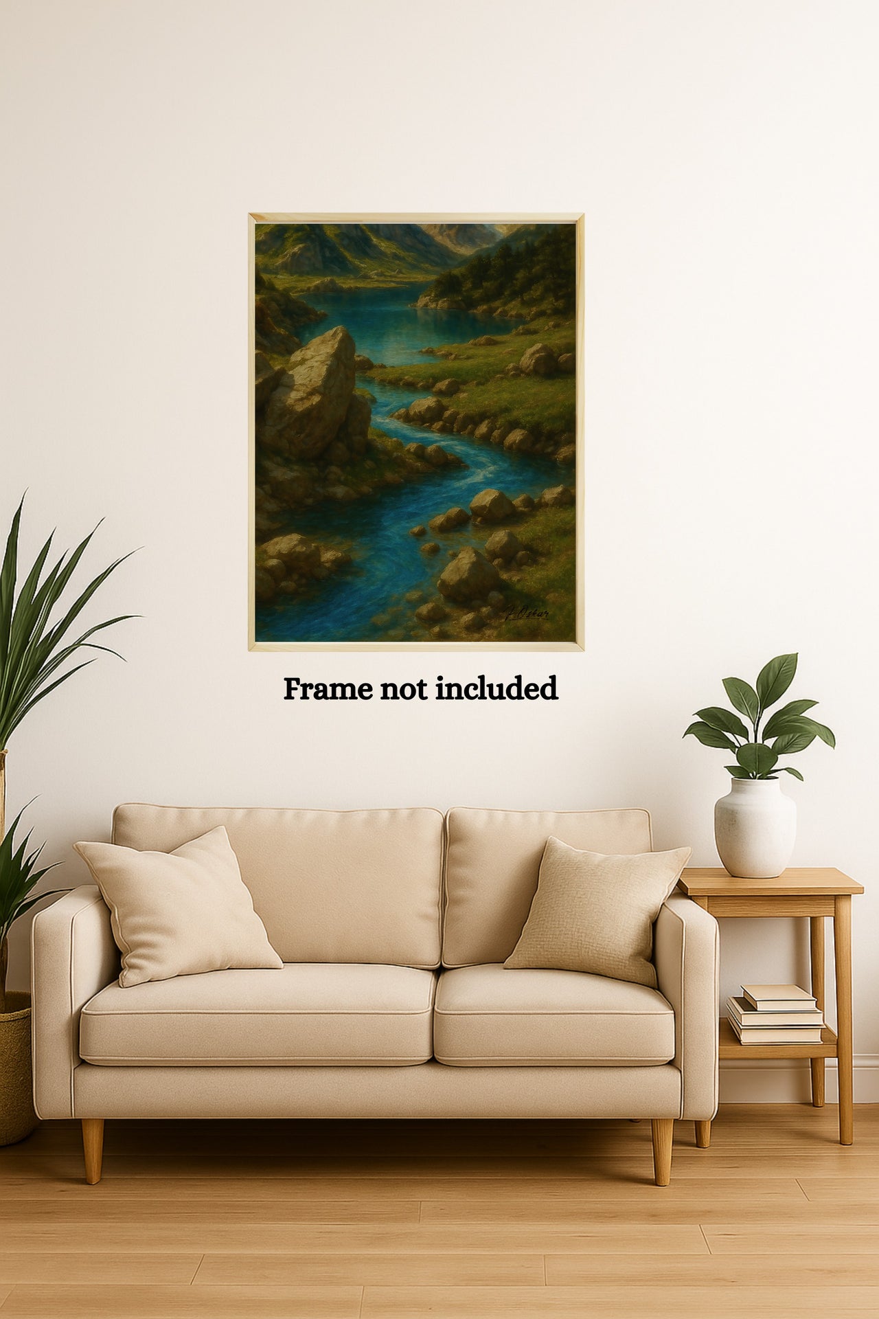 Majestic Mountain 9 - Whispers by the Riverbend Canvas Art