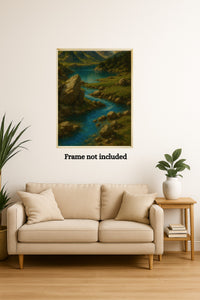 Majestic Mountain 9 - Whispers by the Riverbend Canvas Art