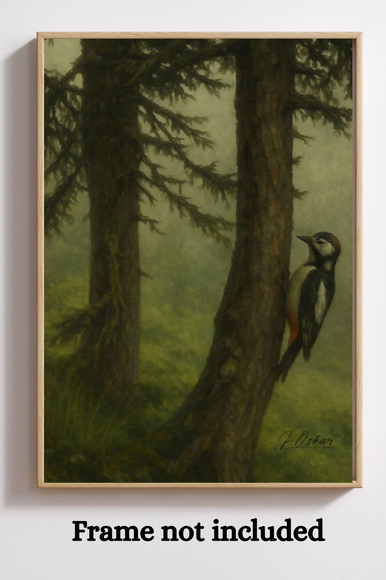 Majestic Mountain 60 - The Watchful Woodpecker Canvas Art