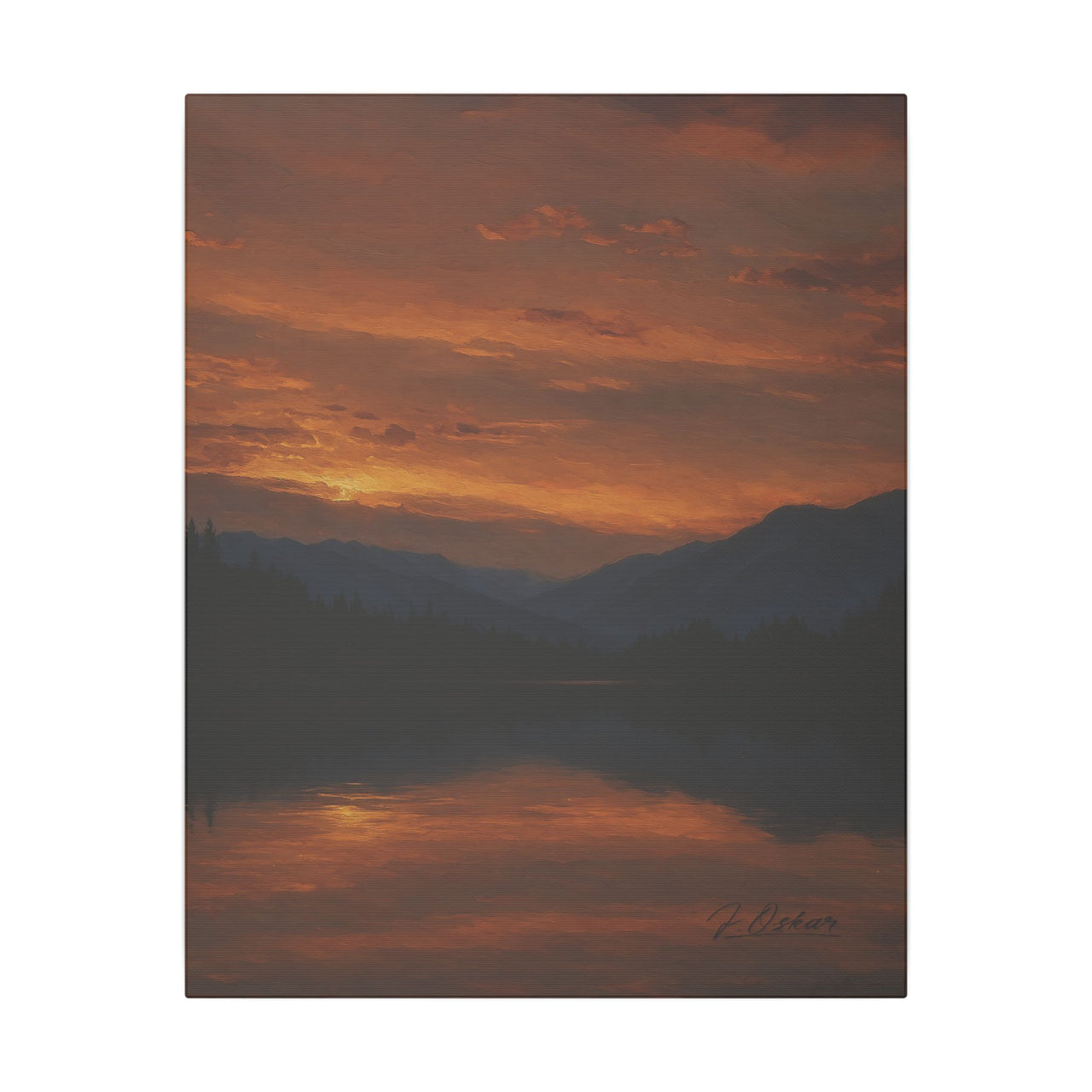 Majestic Mountain 4 - Twilight Over the Silent Lake Canvas Art