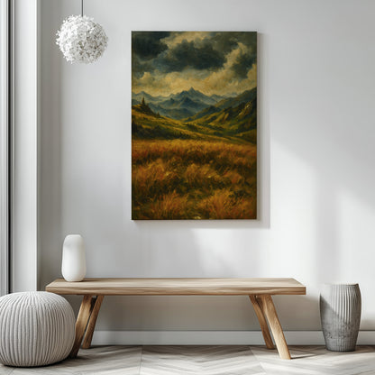 Majestic Mountain 3 - Path Through the Windswept Valley Canvas Art