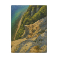 Majestic Mountain 24 - Emerald waters and a sunlit forest shoreline Canvas Art
