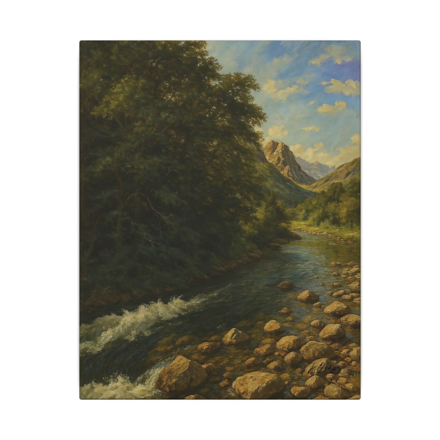Majestic Mountain 19 - River to the Highlands Canvas Art