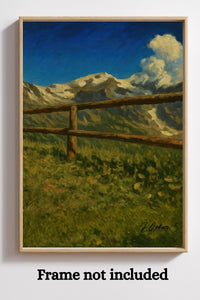 Majestic Mountain 77 - Viewpoint Fence Canvas Art