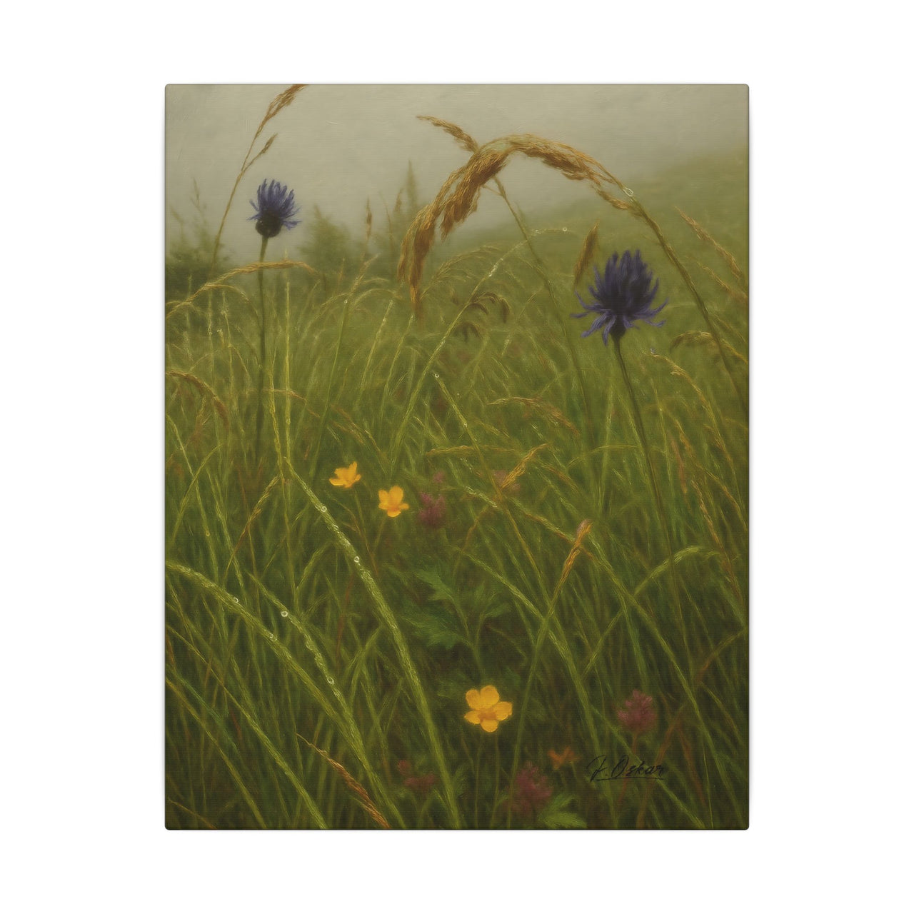 Majestic Mountain 54 - Wildflowers in the Mist Canvas Art