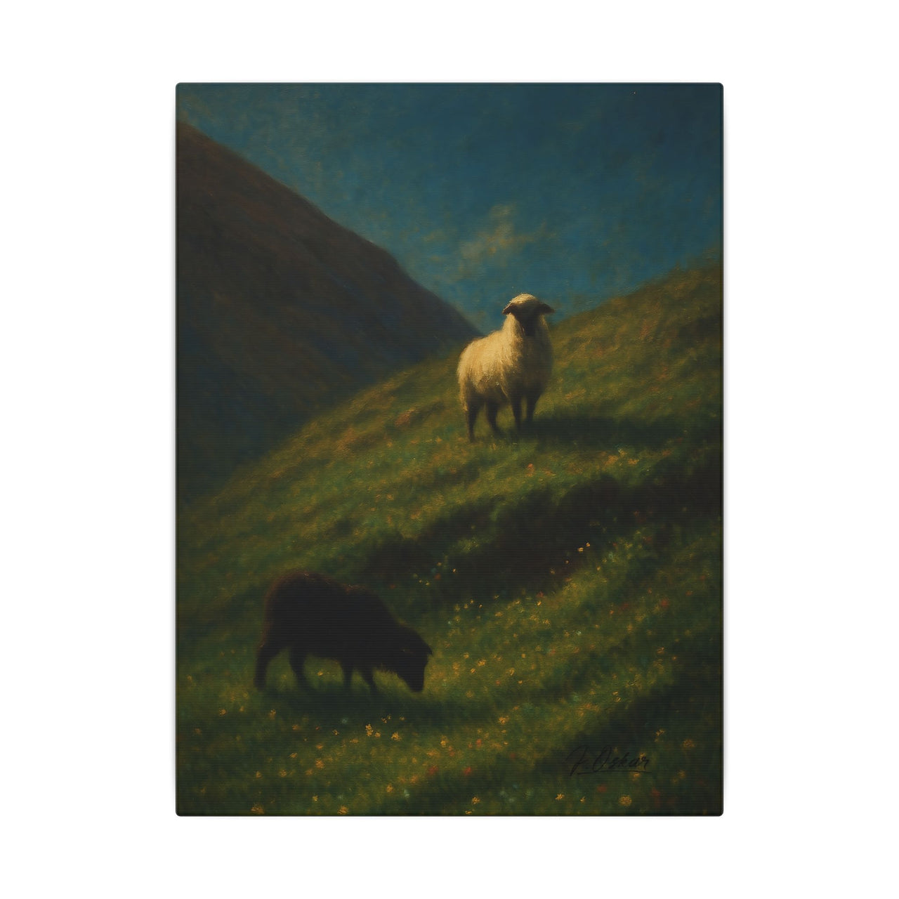 Majestic Mountain 80 - Sheep on the High Slope Canvas Art