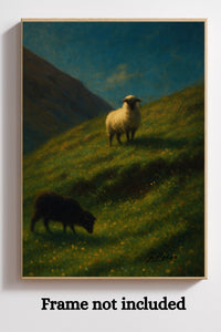 Majestic Mountain 80 - Sheep on the High Slope Canvas Art
